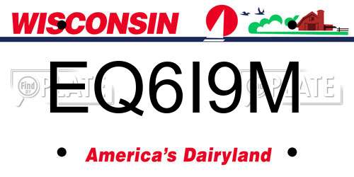 EQ6I9M Wisconsin License Plate