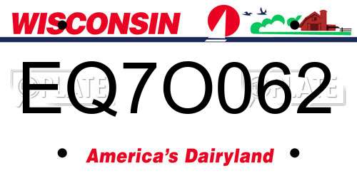 EQ7O062 Wisconsin License Plate
