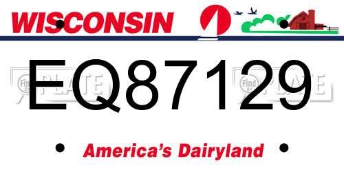 EQ87129 Wisconsin License Plate