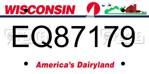 EQ87179 Wisconsin License Plate
