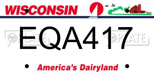 EQA417 Wisconsin License Plate