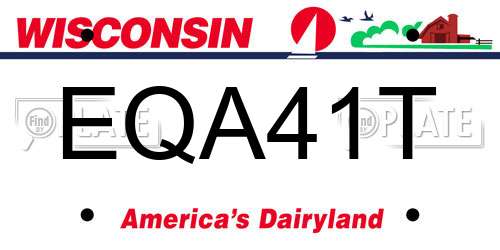 EQA41T Wisconsin License Plate