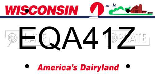 EQA41Z Wisconsin License Plate