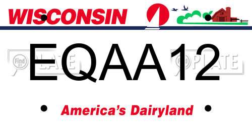 EQAA12 Wisconsin License Plate