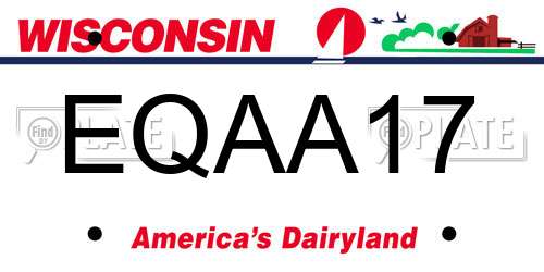 EQAA17 Wisconsin License Plate