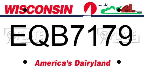 EQB7179 Wisconsin License Plate