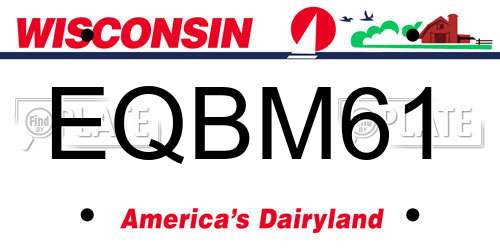 EQBM61 Wisconsin License Plate