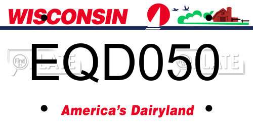 EQD050 Wisconsin License Plate