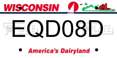 EQD08D Wisconsin License Plate