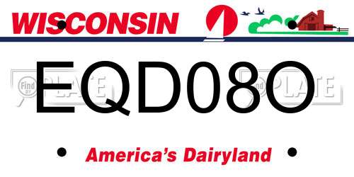 EQD08O Wisconsin License Plate