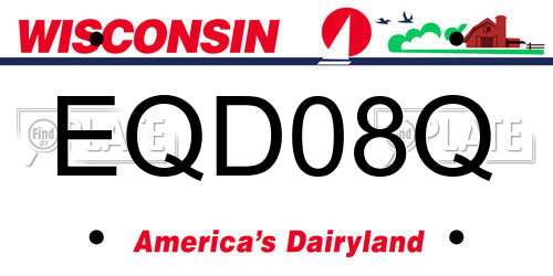 EQD08Q Wisconsin License Plate