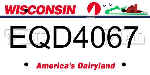 EQD4067 Wisconsin License Plate