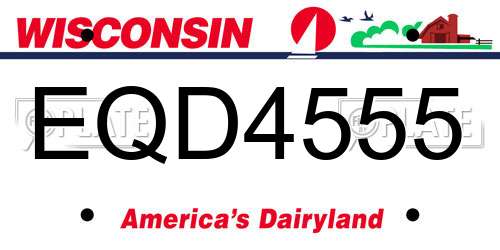 EQD4555 Wisconsin License Plate