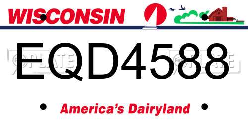 EQD4588 Wisconsin License Plate