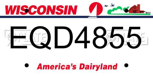 EQD4855 Wisconsin License Plate