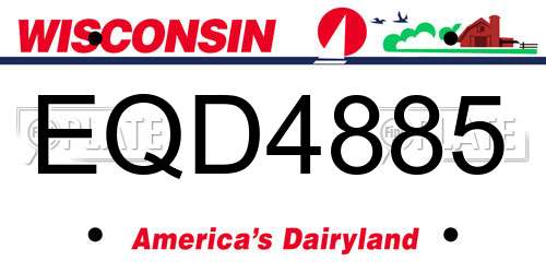 EQD4885 Wisconsin License Plate