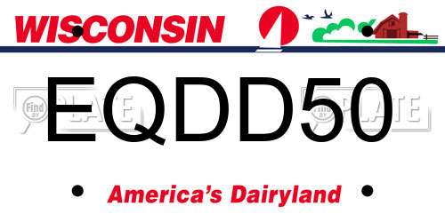 EQDD50 Wisconsin License Plate