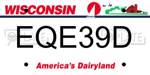 EQE39D Wisconsin License Plate