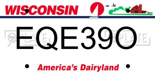 EQE39O Wisconsin License Plate