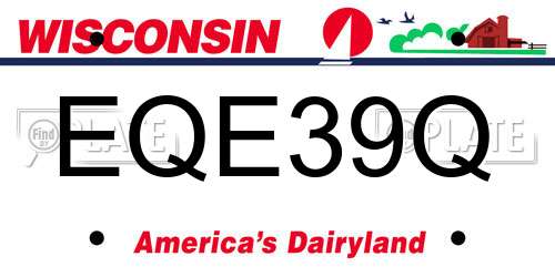 EQE39Q Wisconsin License Plate