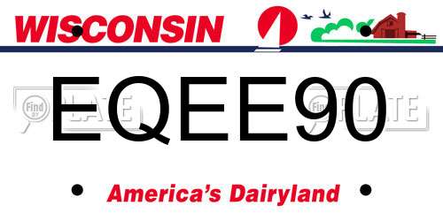 EQEE90 Wisconsin License Plate