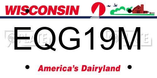 EQG19M Wisconsin License Plate