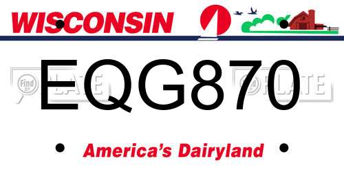 EQG870 Wisconsin License Plate