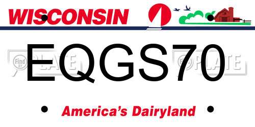 EQGS70 Wisconsin License Plate