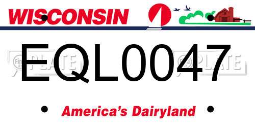EQL0047 Wisconsin License Plate