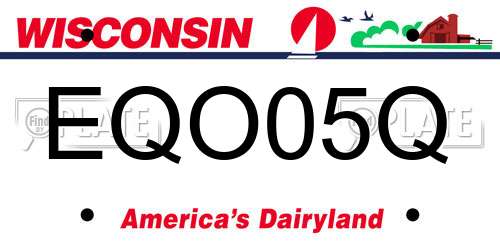 EQO05Q Wisconsin License Plate