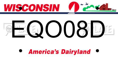 EQO08D Wisconsin License Plate