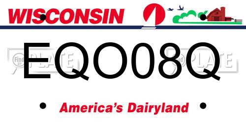 EQO08Q Wisconsin License Plate