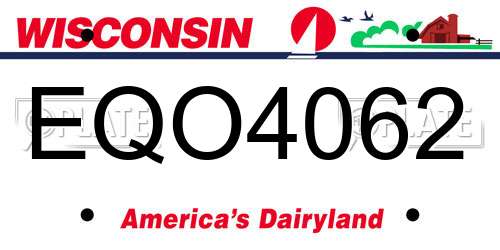 EQO4062 Wisconsin License Plate