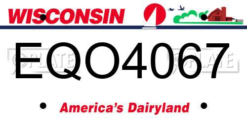 EQO4067 Wisconsin License Plate