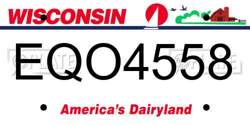 EQO4558 Wisconsin License Plate