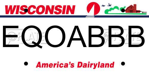 EQOABBB Wisconsin License Plate