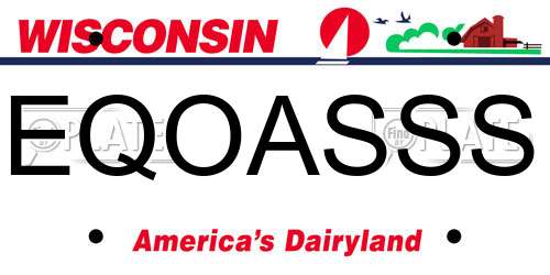 EQOASSS Wisconsin License Plate