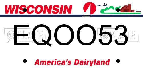 EQOO53 Wisconsin License Plate