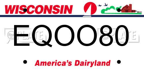 EQOO80 Wisconsin License Plate