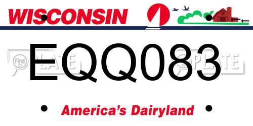 EQQ083 Wisconsin License Plate