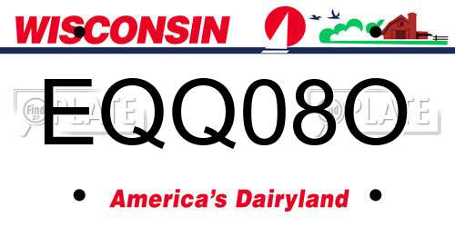 EQQ08O Wisconsin License Plate