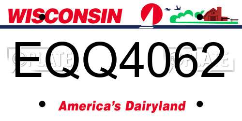 EQQ4062 Wisconsin License Plate