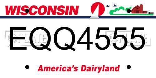 EQQ4555 Wisconsin License Plate