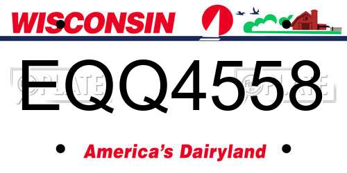 EQQ4558 Wisconsin License Plate