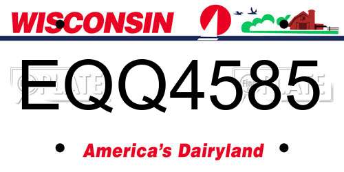EQQ4585 Wisconsin License Plate