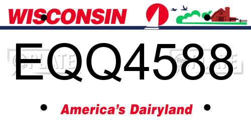 EQQ4588 Wisconsin License Plate
