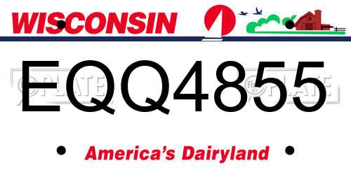 EQQ4855 Wisconsin License Plate