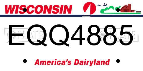 EQQ4885 Wisconsin License Plate