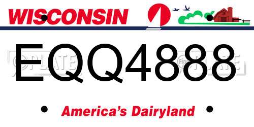 EQQ4888 Wisconsin License Plate