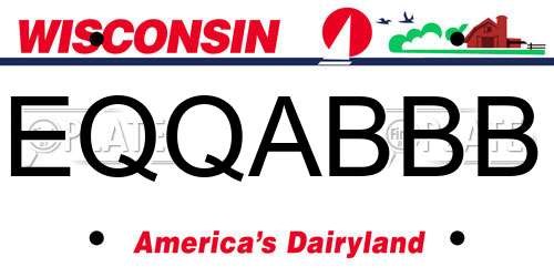 EQQABBB Wisconsin License Plate